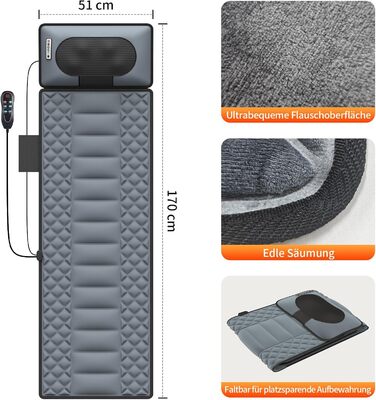 Електрична масажна подушка для крісла з підігрівом та вібрацією для спини та шиї, масажер для всього тіла, Шиацу масаж (2.0)