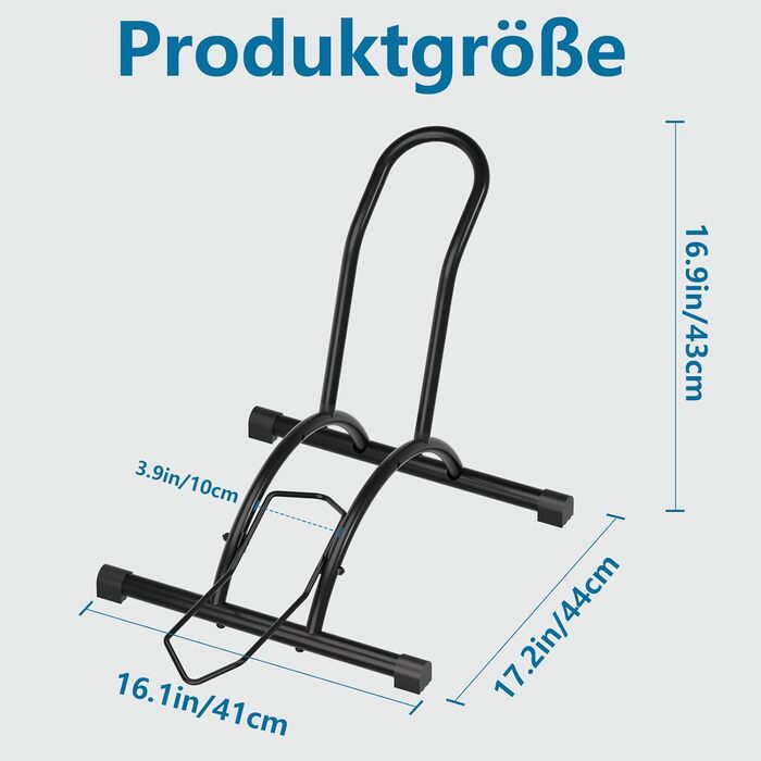 Підставка для велосипеда Urban Deco: міцна, вільна стоянка, для гірського та шосейного велосипеда, чорна