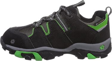 Черевики для трекінгу Jack Wolfskin MTN Attack Low Texapore для хлопчиків, 33 EU, чорний/зелений