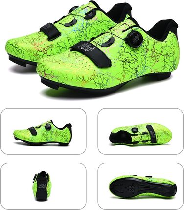 Велотуфлі для чоловіків та жінок SPD/SPD-SL: гоночні, MTB, зручні, дихаючі, для катання на велосипеді (зелені, 37 EU)