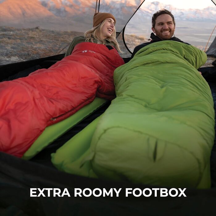 Сплячий мішок Teton Sports LEEF Ultralight Mummy - ультралегкий, для походів, кемпінгу, 3-4 сезон, з мішком для зберігання, чорний/оливковий