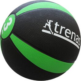 Медичний м'яч trenas PRO 3 кг, зелений, для фітнесу та реабілітації