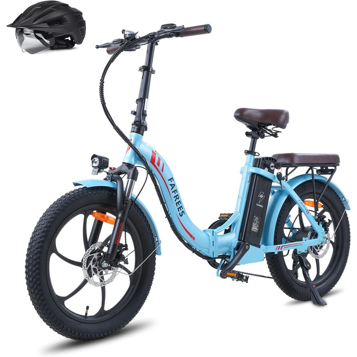 Електровелосипед Fafrees F20 PRO 20'' 250W 36V 18AH, складаний фетбайк Shimano 7S, для міста та гір, синій, до 25 км/год