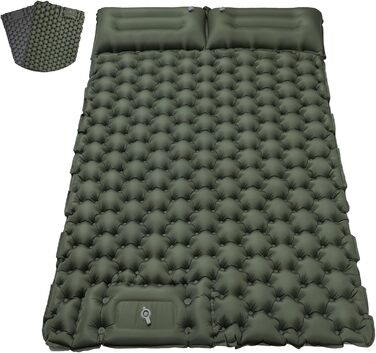 Кемпінговий килимок Satisure для 2 осіб: самонадувний, водовідштовхувальний, з насосом, для відпочинку на природі, на воді та в авто