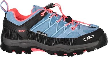 CMP Rigel Low: Трекінгові півчеревики для дітей та дорослих, блакитні (Clorophilla-Red Fluo 89BD), 33 EU (1 UK)