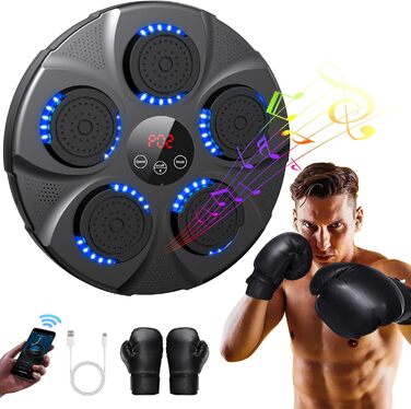 Музичний бокс для боксу HotHands з LED, Bluetooth, 9 режимів швидкості, електронний тренажер для дітей і дорослих для дому