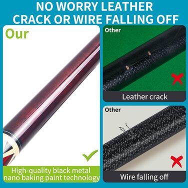 Набір для більярду Aklot Pool-Queue (2/3/4 частини), 147.3 см, дорослі, канадський клен, полірувальний набір