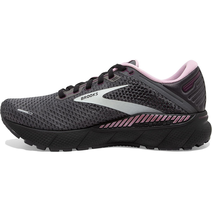 Brooks Adrenaline GTS 22: жіночі бігові кросівки з підтримкою, чорний/блакитний/кораловий, 37.5 EU