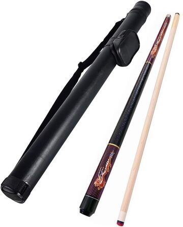 Більярдний кий YRU 145 см, наконечник 13 мм, ручна робота, горіх, американський пул, з чохлом (#2)