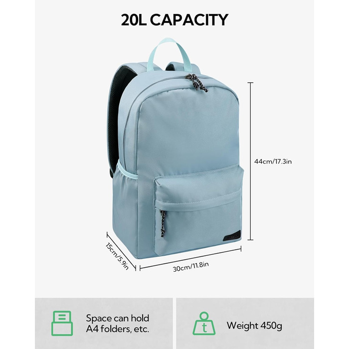 WATERFLY 20L легкий рюкзак для школи та міста з відділенням для ноутбука, універсальний міський рюкзак для чоловіків і жінок, для роботи, спорту, подорожей, туризму