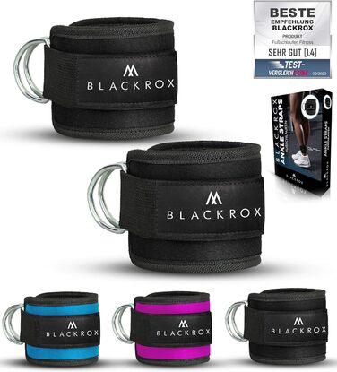 BLACKROX Манжети на щиколотку для тренажера, 2 шт., для фітнесу та тренувань, універсальні, чорні