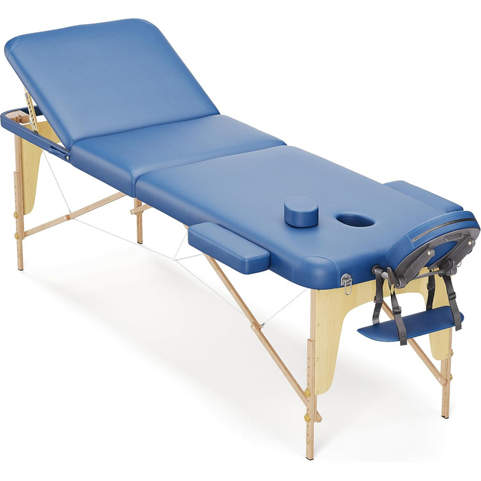 Мобільний масажний стіл Beltom® з 3 зонами, 180 x 56 см. - Легкий (13,3 кг) з аксесуарами (14,5 кг) - масажний стіл, спинка, масажна банка, косметологічний стіл, розкладний, блакитний