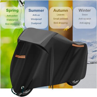Захисний чохол для мотоцикла URAQT, XL, 230x95x125 см, водонепроникний, анти-UV, стійкий до розривів, з отвором для страховки від крадіжки