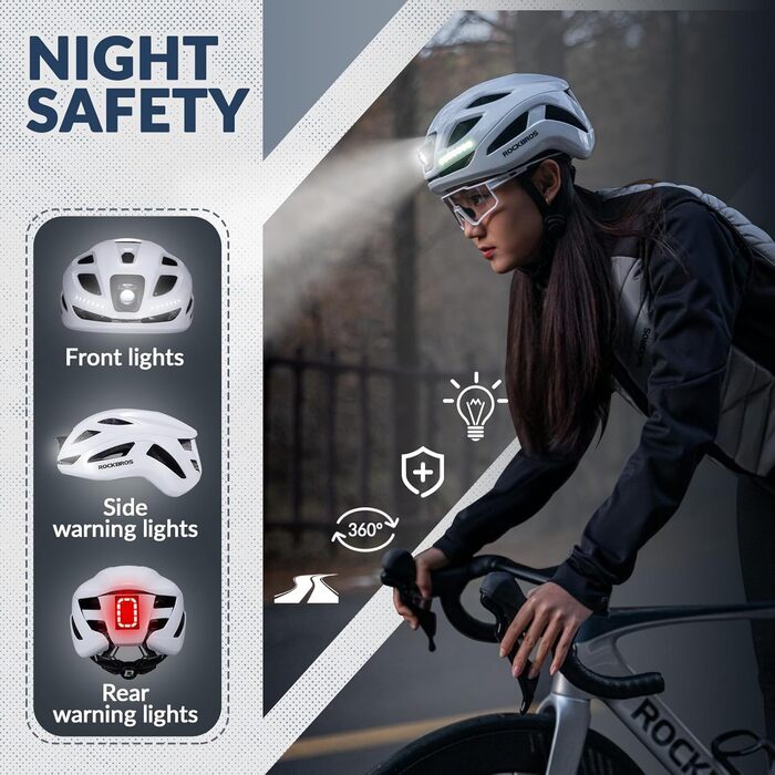 Велошолом ROCKBROS з LED-підсвіткою, MTB, для чоловіків і жінок, USB зарядка, акумулятор 1800 мАг, дихаючий, розмір 58-60 см, чорний-фіолетовий