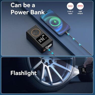 Електричний компресор WYRIAZA 10000mAh, 150PSI, портативний насос для авто, велосипеда, міні-насос для шин, акумуляторний