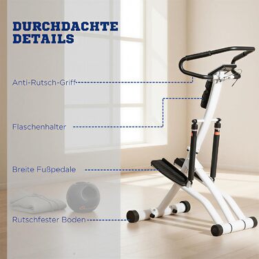 Сходи-степер SPORTNOW для дому, складаний з LCD-екраном, датчиком пульсу, 12 рівнів опору, компактний вертикальний клімбер для кардіотренувань та загальної фізичної підготовки