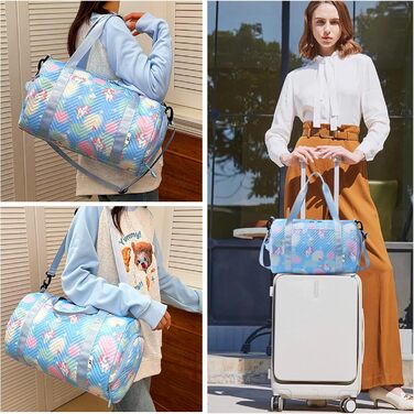 Спортивна сумка з єдинорогом, унісекс (блакитна)