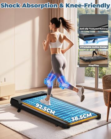 Бігова доріжка Walking Pad для дому: складана, тиха, до 120 кг, 1-8 км/год, кут нахилу 6°, для офісу та фітнесу