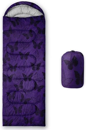 Спальний мішок HOSIMA з принтом футболу, для холодного клімату, дорослий, дитячий, водонепроникний, для кемпінгу, походів, відпочинку на природі, подорожей, полювання, компресійний мішок (метелик)