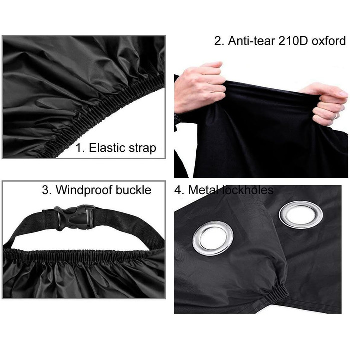 Водонепроникний чохол для мотоцикла Winterfest 210D, 4XL (295x110x140 см)