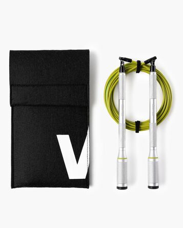 Скакалка Velites Cyclone Jump Rope: легка, преміум-дизайн, 360° система, знімний грип (срібна)