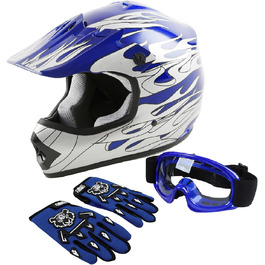 Шолом, окуляри та рукавички для мотоцикла, квадроцикла, BMX, MTB, Offroad, Dirt Bike, рожевий, XFMT