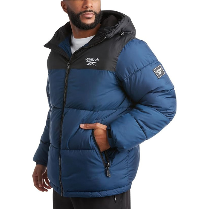 Куртка чоловіча Reebok Rbk Heavy Puffr V2, утеплена синтетичним пухом, оливково-листяна (5XL, Batik Blue)