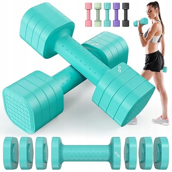 Набір квадратних жіночих гантелей синього кольору з швидким скиданням ваги, 2x2 шт. по 3 кг