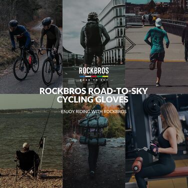 Велосипедні рукавички ROCKBROS Road to Sky: дихаючі рукавички для їзди на велосипеді з сенсорним екраном (5 пальців) для чоловіків та жінок, MTB, шосе, циклинг, зелені (L, сині)