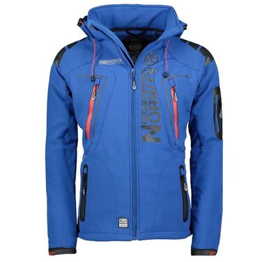 Чоловіча куртка Softshell Geographical Norway Tangata Outdoor функціональна (Electric Blue, Large)