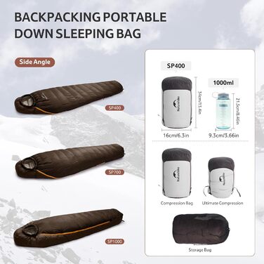 Спальний мішок Naturehike Snowbird, 400g, темно-коричневий, для дорослих, унісекс. Підходить для кемпінгу та outdoor активностей