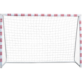 Футбольні ворота Sandora Volley XL 300x200x90 см або L 300x160x90 см Ron-Robert Zieler Edition червоно-білі, для дітей і підлітків, для гри на вулиці