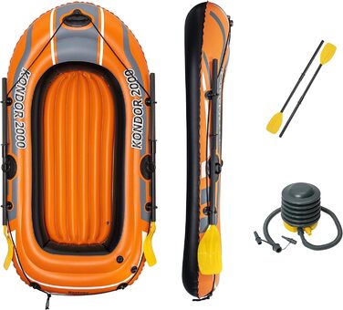Надувний човен Bestway Kondor 2000, 188x98x30 см, для 1 дорослого і 1 дитини, комплект