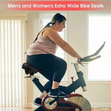 Широке велосипедне сідло з пам'яті ефекту для жінок та чоловіків, чорне/червоне. Зручне, водонепроникне, дихаюче, з інструментами. Підходить для міських велосипедів, шосе, MTB, круїзерів, велотренажерів.