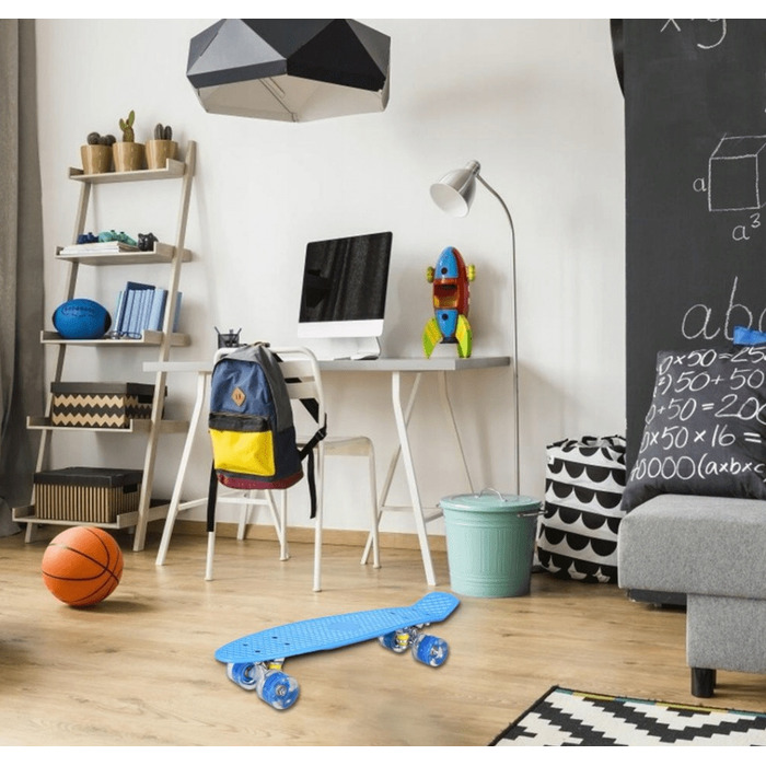 Скейтборд Aurora Classic (56 см x 14,5 см, 60 мм), багатоколірний, з LED-підсвіткою