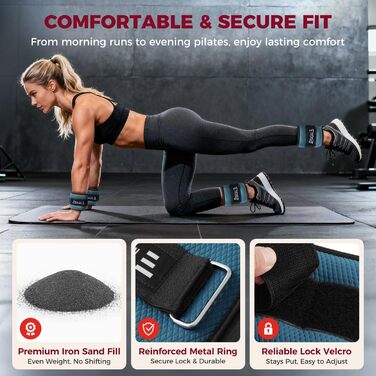 Утяжелители для рук и ног BAGAIL (2.27 кг/пара, синие) для фитнеса, ходьбы, бега и реабилитации