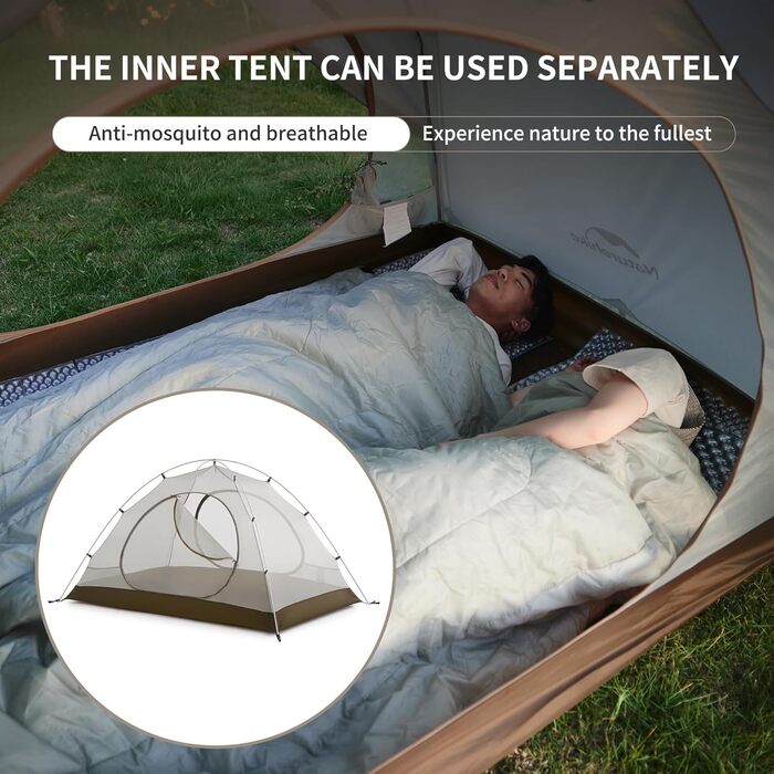 Намет Naturehike Cloud Creek 2-3 особи, ультралегкий, водонепроникний, для кемпінгу та трекінгу, білий