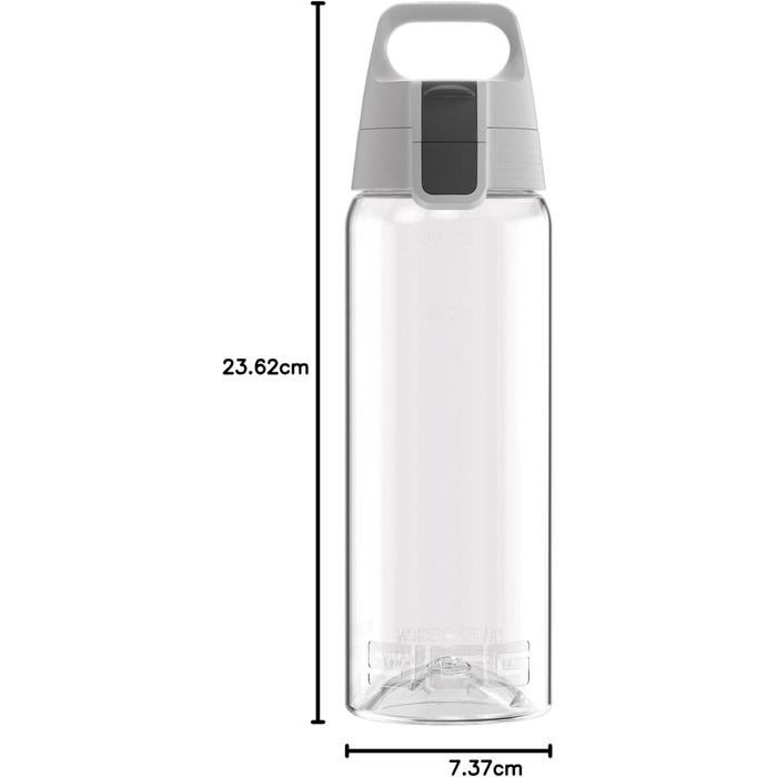 Пляшка для води Sigg Tritan Total Color ONE 600 мл / 1 л: для газованих напоїв, легка, герметична, BPA-free, миється в посудомийній машині