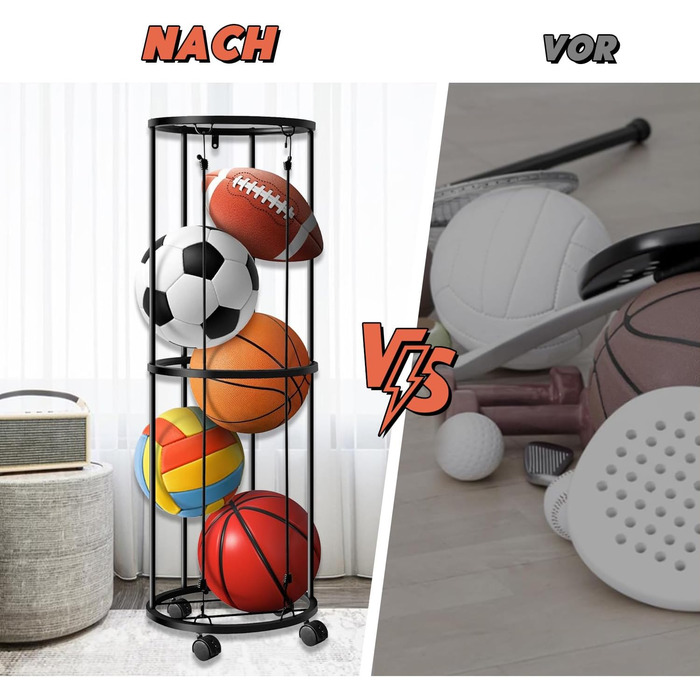Стенд для м'ячів: баскетбольний, футбольний, волейбольний (2 яруси)