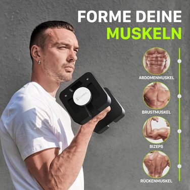 Eisenlink Регульована квадратна штанга (гантель) 1 шт. 20 кг / 36 кг - Інноваційна компактна регульована гантель з антиковзним руків'ям для фітнесу, тренувань у залі та вдома. 1 шт. 16 кг (1×16 кг)