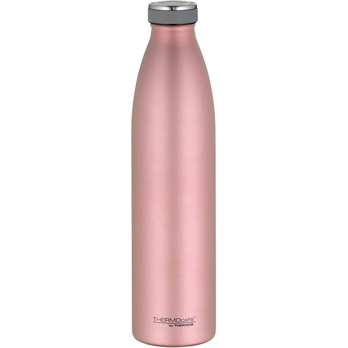Термос-пляшка із нержавіючої сталі THERMOS 1 л, рожеве золото, зберігає тепло 12 годин та холод 24 години, герметична пляшка для води з газом, для школи та офісу