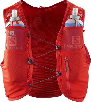 Гідраційний жилет SALOMON ADV Hydra Vest 8 для бігу та хайкінгу, унісекс, комфорт та стабільність, швидкий доступ до води, червоний, розмір L