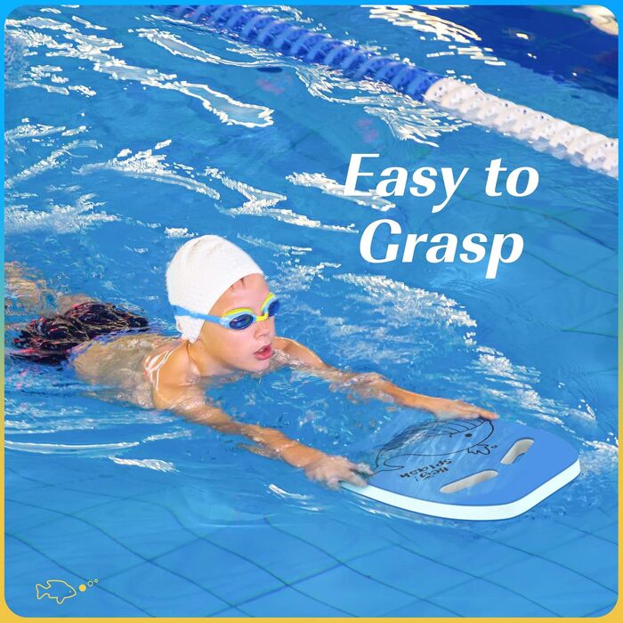 Дитяча дошка для плавання HeySplash з ручками та малюнком, для навчання плаванню, синя, 3-6 років