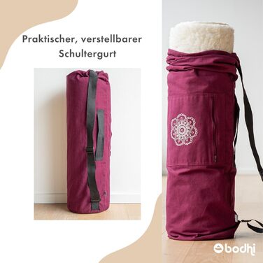 Сумка для йога-килимка Bodhi SURYA Cotton XL бавовняна з мандалою, фіолетова, 75 см