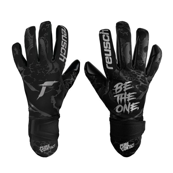 Воротарські рукавиці Reusch Pure Contact Infinity Junior для футболу (чорні) - дитячі, для штучної трави