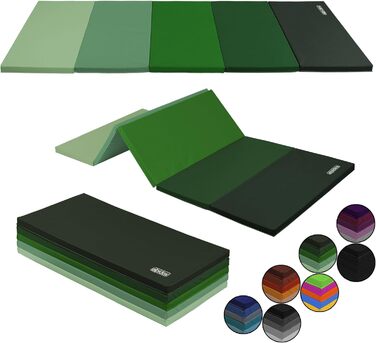 ALPIDEX складний гімнастичний мат 185x78x3,2 см, спортивний мат для дому, дітей і дорослих, чорний