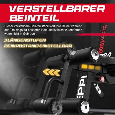 Регульована лава для тренувань Keppi Bench1000 Pro, 600 кг, для дому, штанги та силові вправи