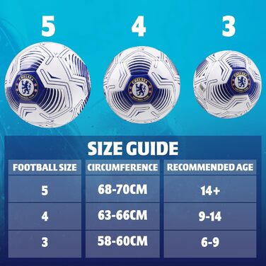 Футбольний м'яч Chelsea FC, офіційний, розмір 5, біло-синій, подарунок для фанатів