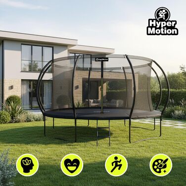 Трамплін гірський Hypermotion Outdoor для дітей 244/305/366/430/487 см - швидковисихаючий, водостійкий, велика пружність, для саду (діаметр 430 см / 14 футів)