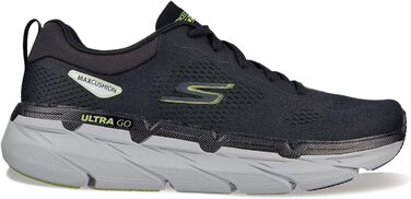 Чоловічі кросівки для бігу Skechers Max Cushioning Delta, чорний та лаймовий, розмір 45 EU, тканина